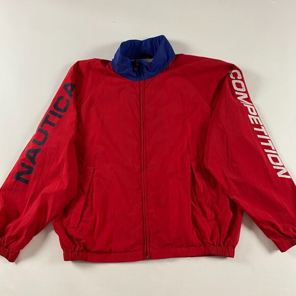 Vintage Nautica Competition Jacket Men's XL Windbreaker Sailing Spell Out Nylon - Picture 4 of 13